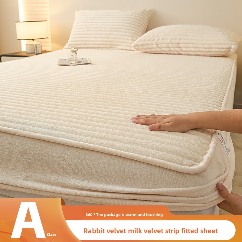 Fitted Bed Sheets Deep Pocket - Зимний комплект простыней с имитацией кролика