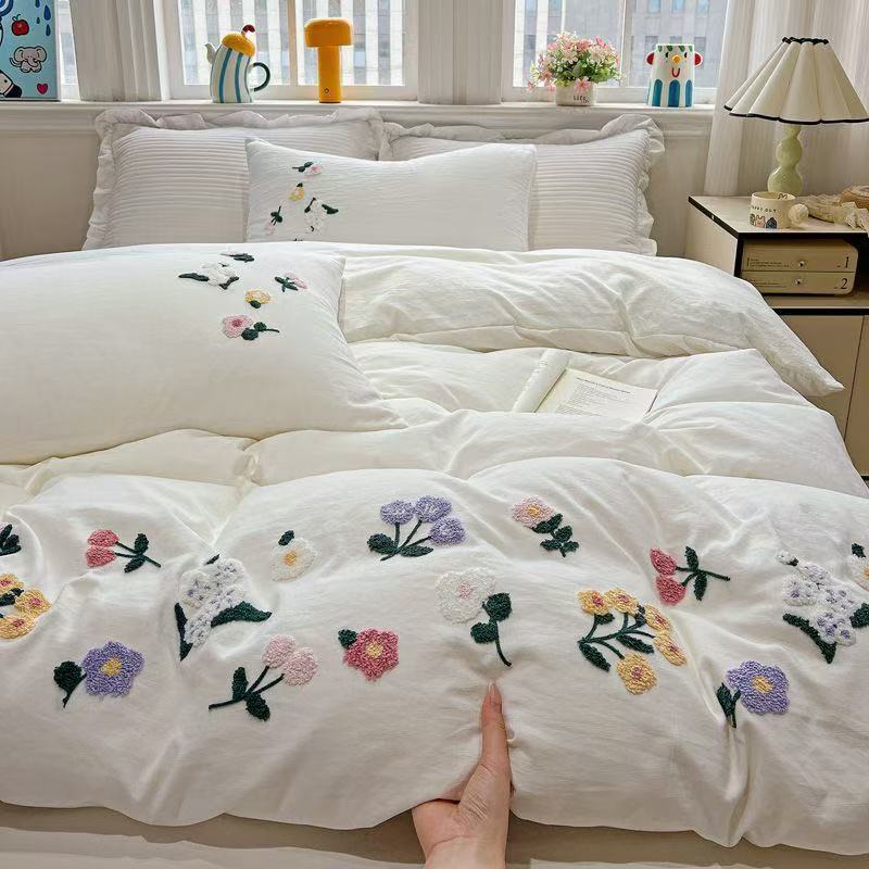 Aesthetic Floral Duvet Cover - Эстетичная пододеяльница с цветочной вышивкой, мягкая