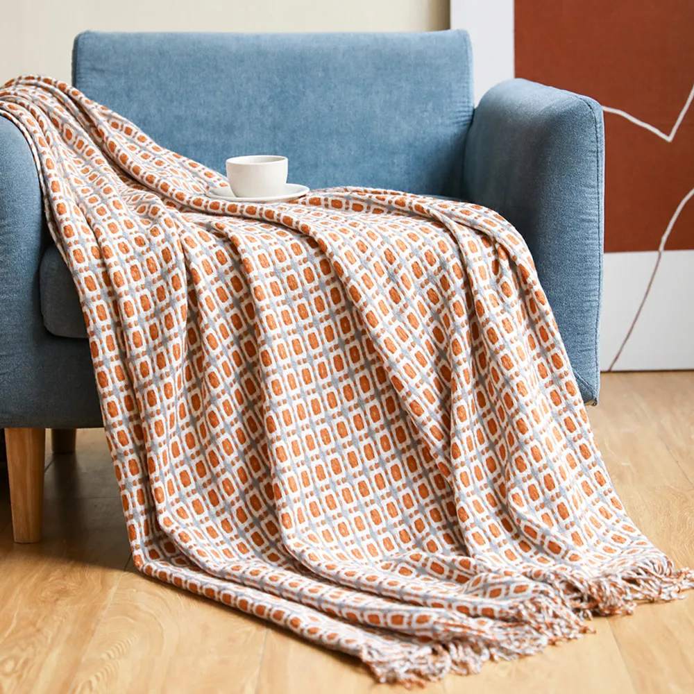 Плед-одеяло с геометрическим у – обзор и цена Boho Throw Blanket Fringe