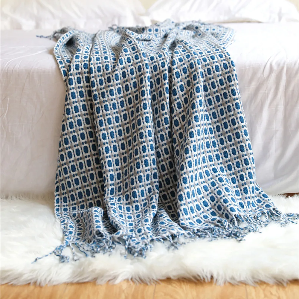 Плед-одеяло с геометрическим у – обзор и цена Boho Throw Blanket Fringe